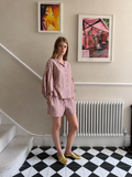 The Cotton Stripe  Short Set – Dusty Rose