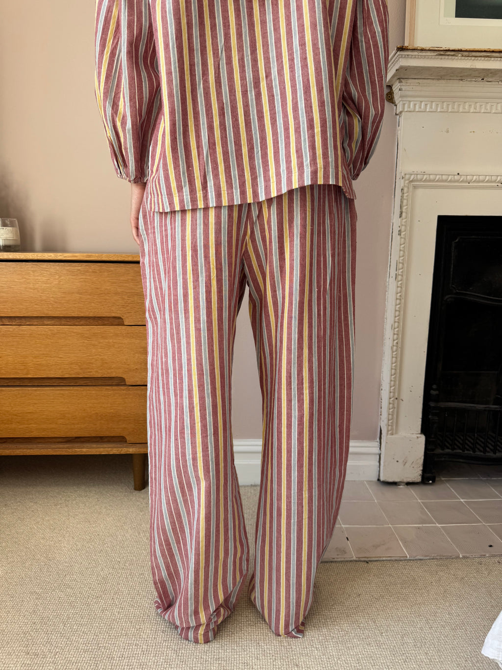 The Cotton Stripe Pyjama Set – Dusty Rose