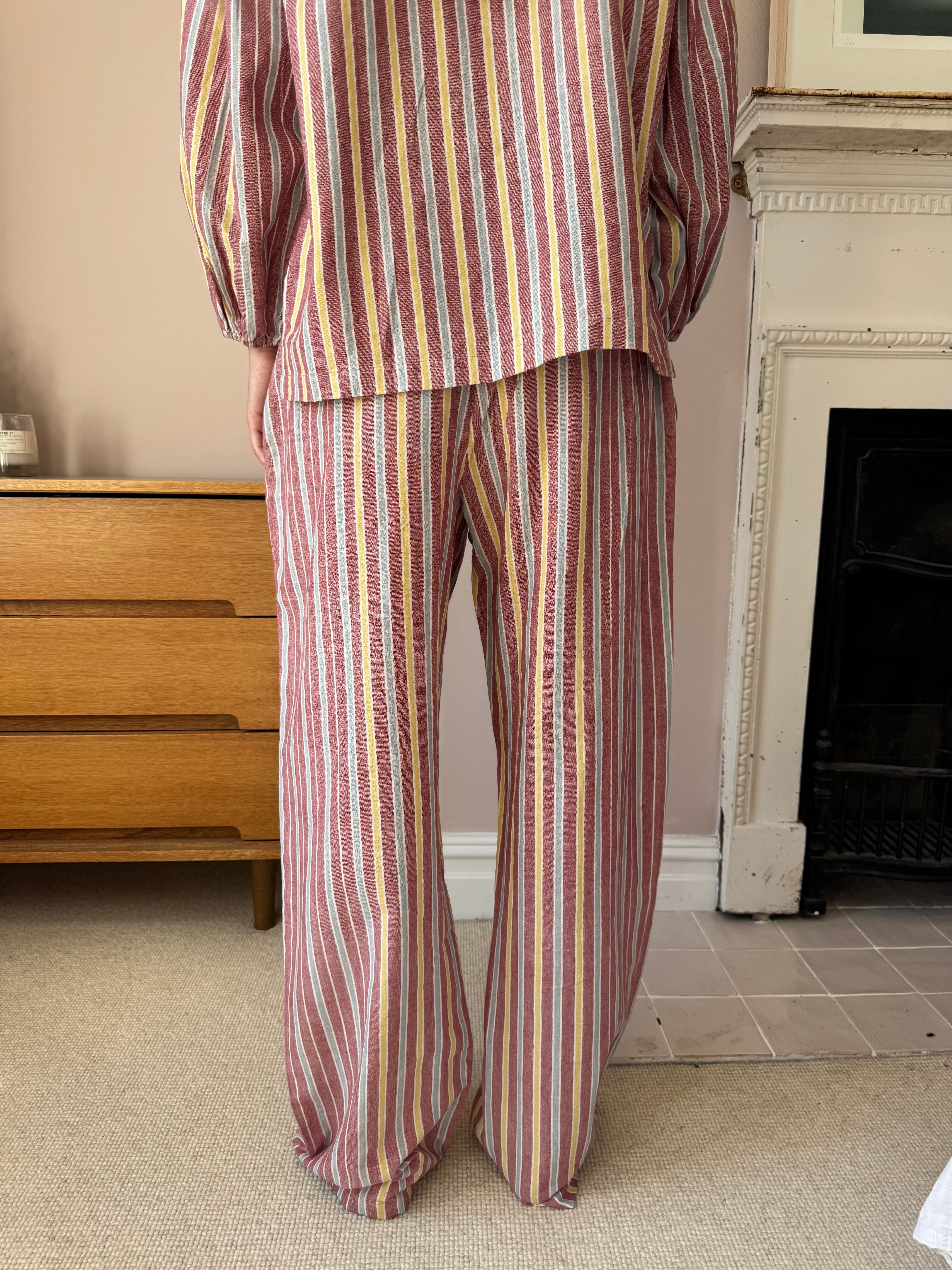 The Cotton Stripe Pyjama Set – Dusty Rose