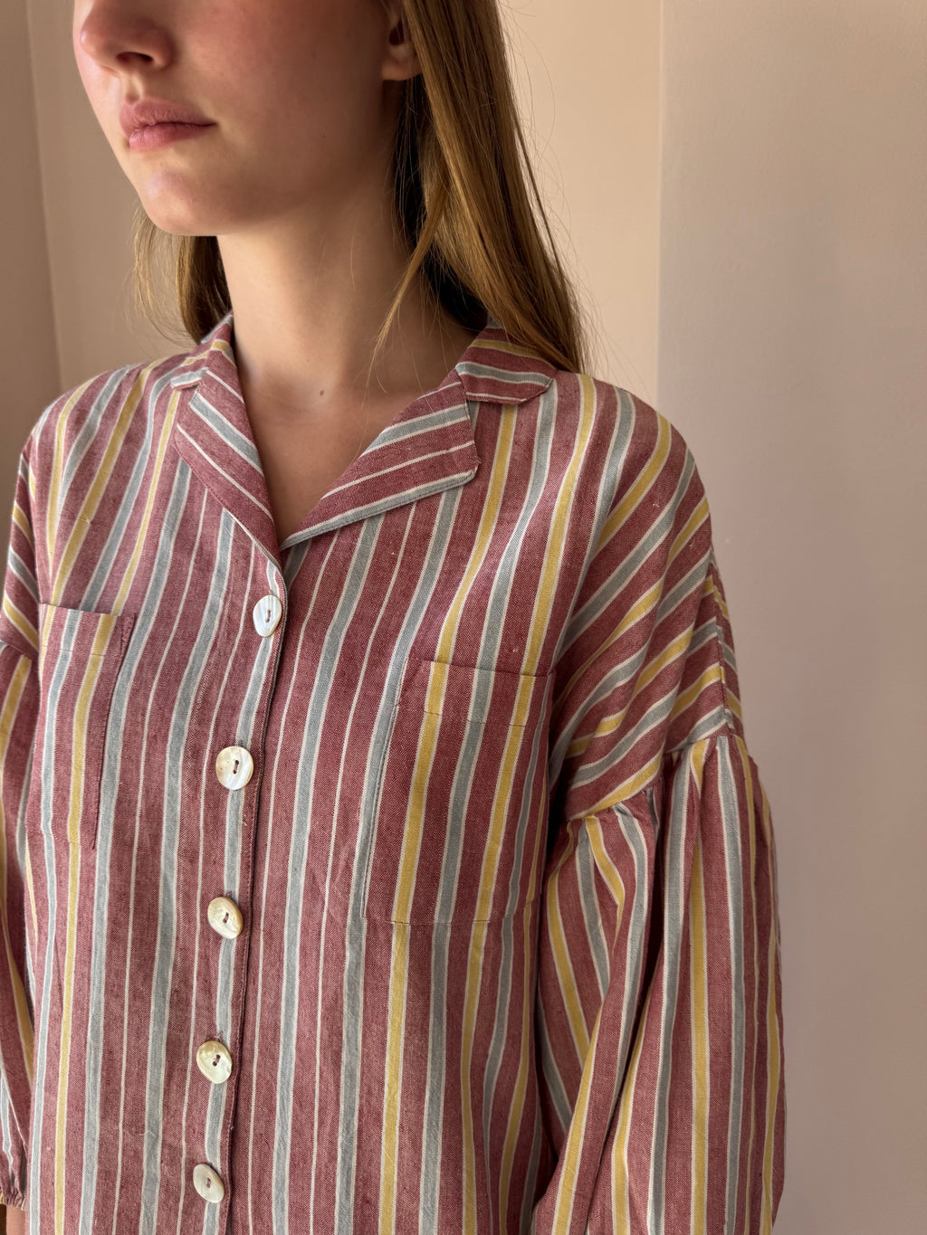 The Cotton Stripe Pyjama Set – Dusty Rose