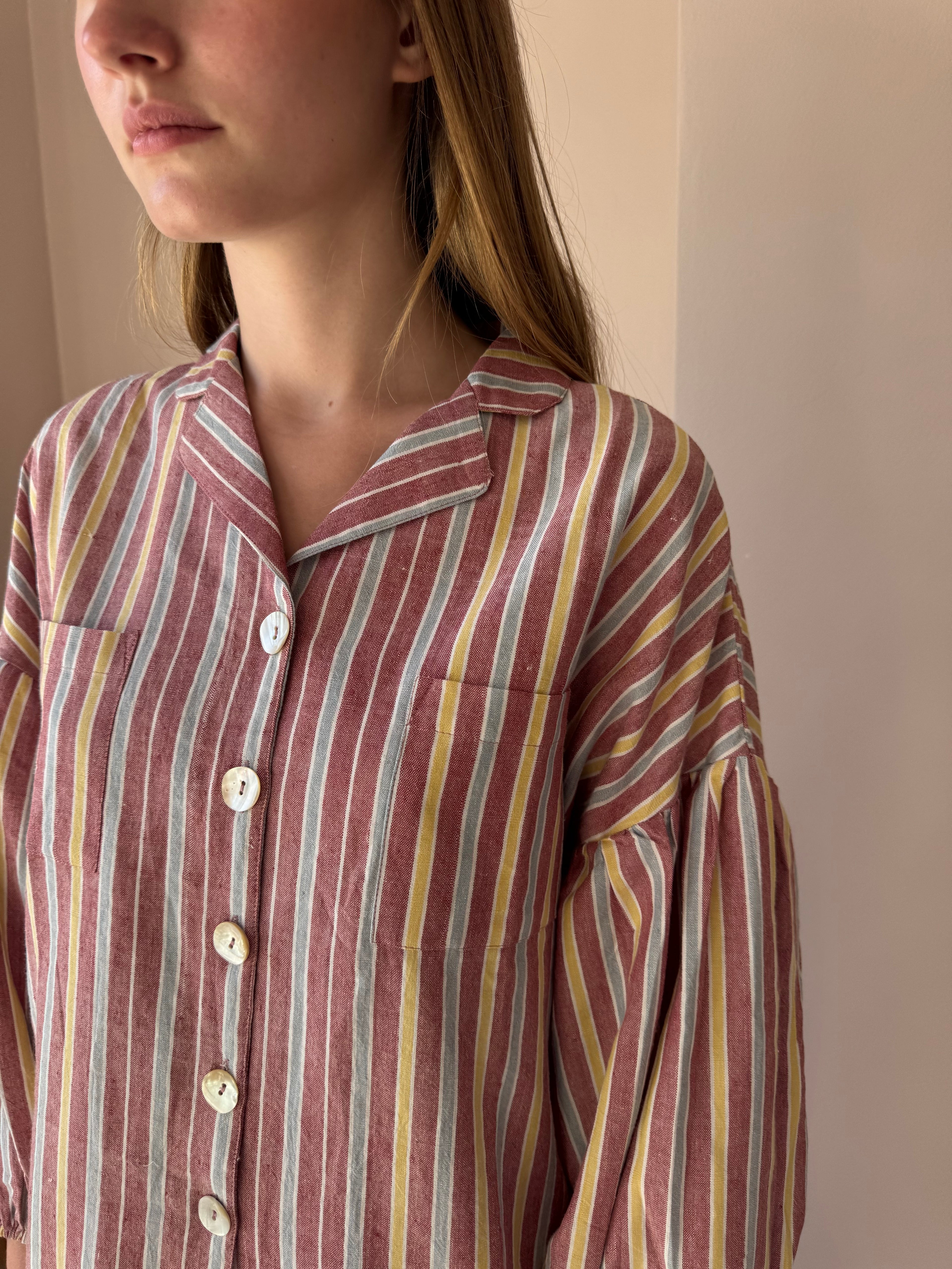 The Cotton Stripe Pyjama Set – Dusty Rose