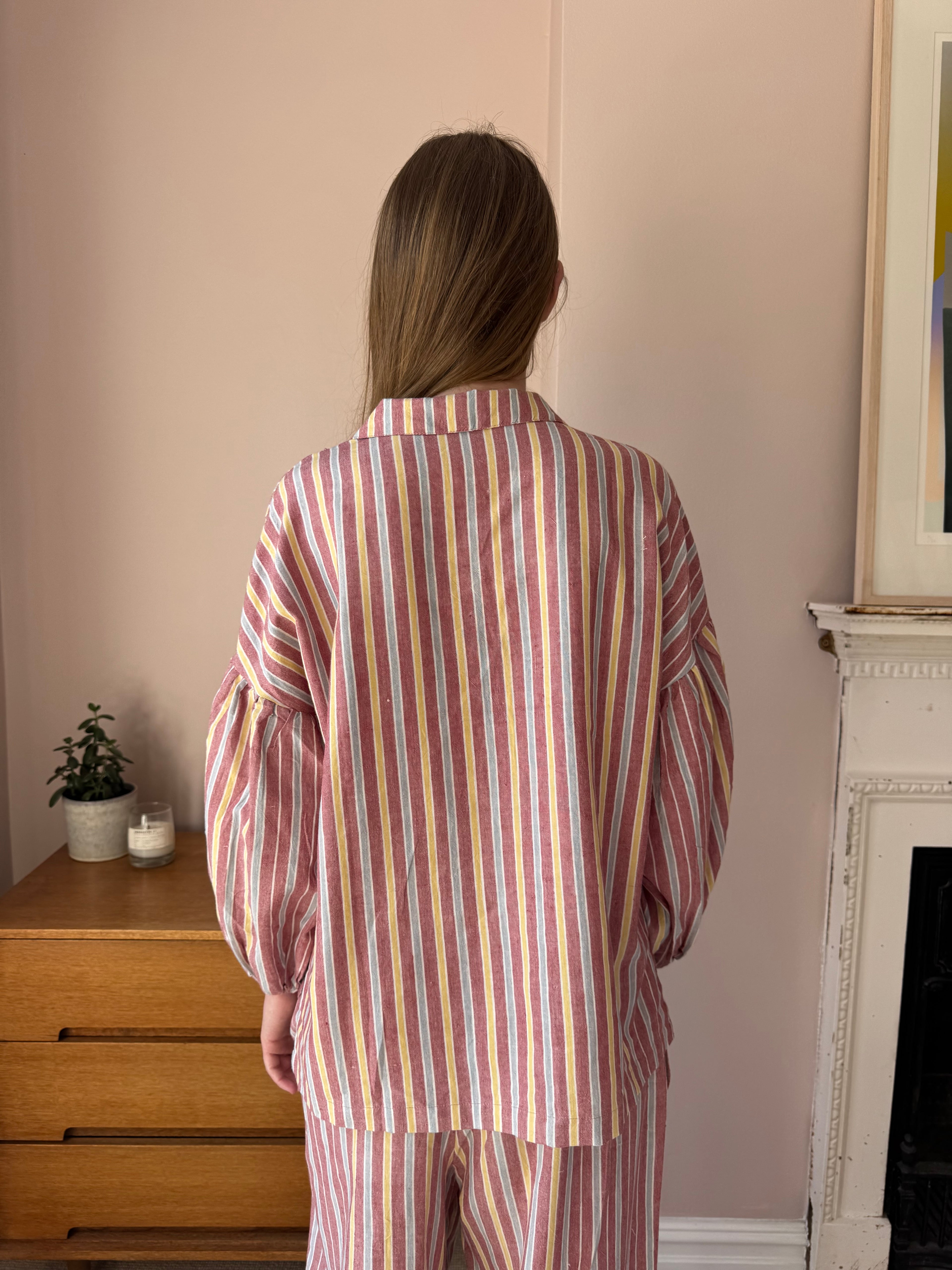 The Cotton Stripe Pyjama Set – Dusty Rose