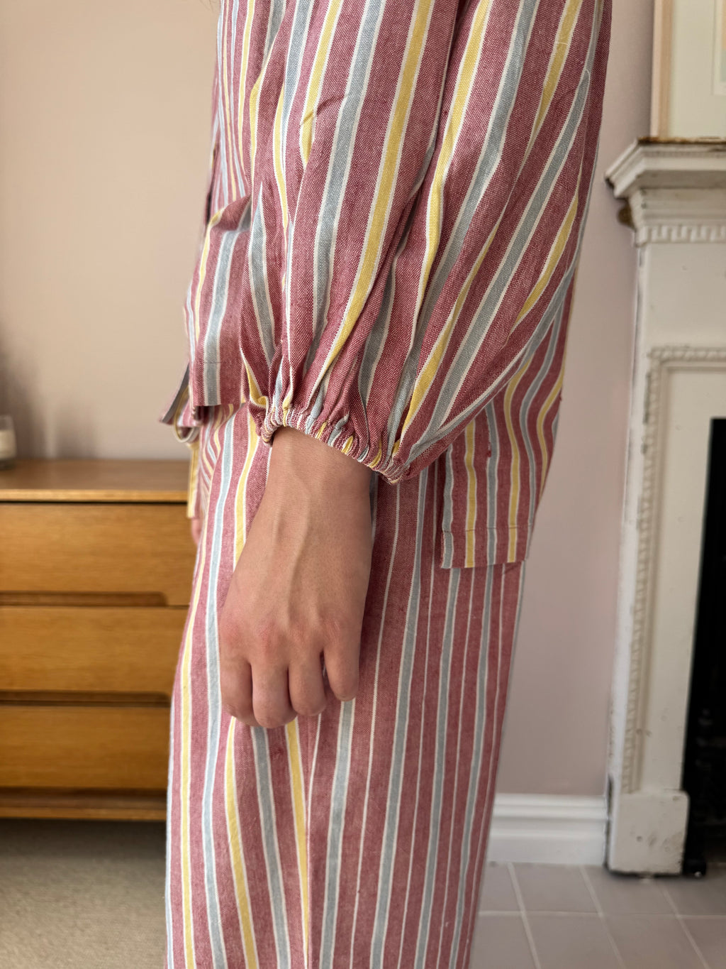 The Cotton Stripe Pyjama Set – Dusty Rose